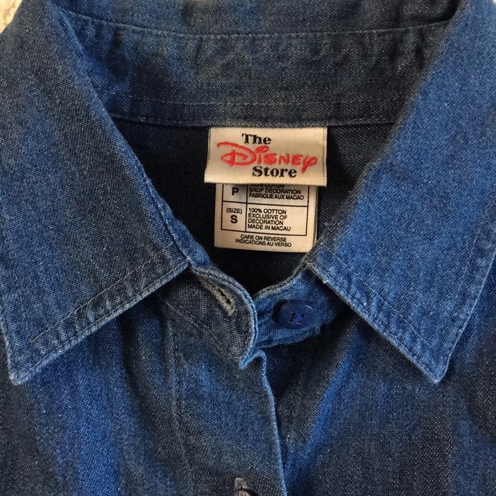 Vintage Disney Embroidered Mickey and Minnie Jean Shirt - Picture 4 of 7